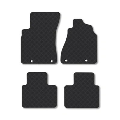 Image of Rubber Car Mats Compatible with Audi A8 (1993 2003) [Swb] Tailored Fit Floor Set Accessory Black Custom 4 Pieces Clips Anti Slip Backing, Heavy Duty &amp; Waterproof