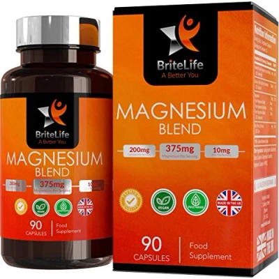 Image of BL Magnesium Malate, Glycinate &amp; Citrate Triple Complex 90 Capsules 375mg Citrate, Malate with Zinc, Calcium Vitamin B6 Non GMO, Dairy Gluten Free