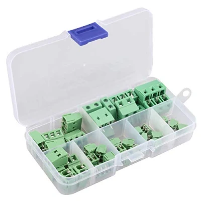 Image of HALJIA 40PCS PCB Screw Terminal Block Universal 2 Pin/3 Pin 2.54mm 3.81mm 5mm 7.5mm Pitch Mount Connector Green (2 Pin: 7.5mm/ 3 5pcs Each)