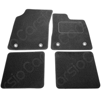 Image of Carsio Carpet Car Mats For Chrysler Ypsilon 2011 2018 4 Piece Set Tailored Fit Floor Mat Complete Accessory Black Custom Fitted All Weather, Anti Slip Backing &amp; Trim