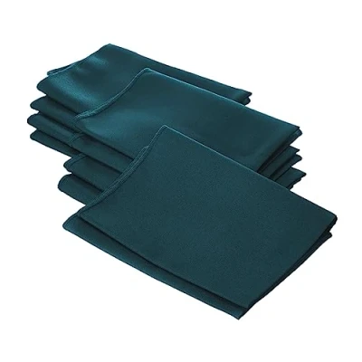 Image of LA Linen Poplin Napkin, Polyester, Dark Teal, 18 x inch, Pack of 10
