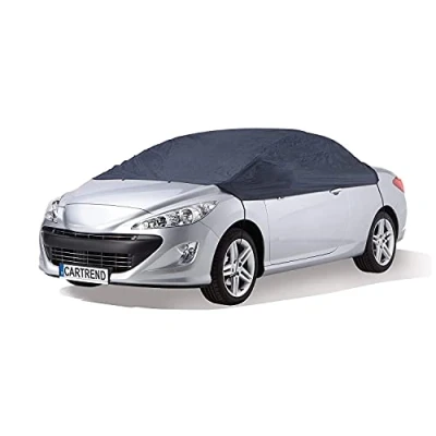 Image of Cartrend 70339 Half car cover &quot;New Generation&quot;, weatherproof, size M, polyester blue, for VW Golf and similar models