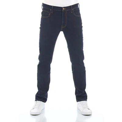 Image of Lee Men&#039;s Jeans Regular Fit Daren Zip Fly Trousers Straight Cotton Denim Stretch Blue Black Grey W30 W31 W32 W33 W34 W36 W38 W40 W42 W44, Rinse (Lss3sgpj3), 36 W/34 L