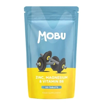 Image of Zinc and Magnesium 120 Tablets with Vitamin B6 Normal Muscle Function &amp; Energy Yielding Metabolism Growth Sleep Support Vegan MOBU UK