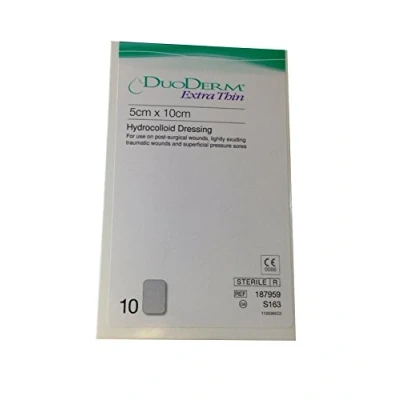 Image of DuoDerm Extra Thin Hydrocolloid Dressing 5cm x 10cm Pack of 10