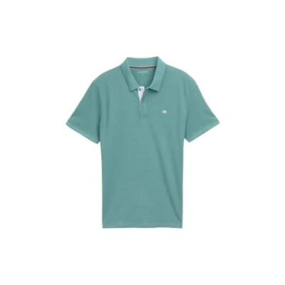 Image of TOM Tailor WITH Contrast Polo shirt, Men&#039;s, Size: XL, Meadow teal dark melange