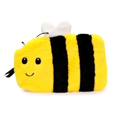 Image of Puckator Bumble Bee 1L Hot Water Bottle with Plush Cover Heat and Ice Cold Cool Pack Packs Bag Bottles for Sport Injuries Knee Back Pain Bed Warmer Wellness Health Products