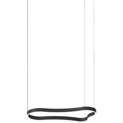 Image of Waves 94cm Integrated LED Pendant Ceiling Light Black 3000K