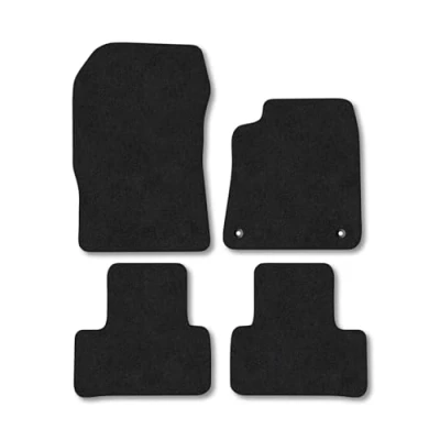 Image of Car Mats Compatible with Ds4 (2021 ) Tailored Fit Black Carpet Floor Set Accessory Custom 4 Pieces Anti Slip Backing &amp; Binding Trim Edge