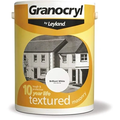 Image of 5LTR GRANOCRYL BY LEYLAND TEXTURED MASONRY PAINT BRILLIANT WHITE