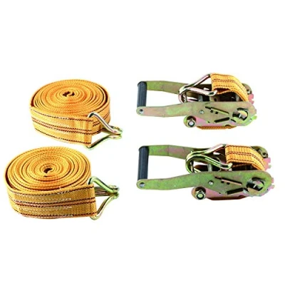 Image of Youyijia 2 PCS Heavy Duty Ratchet Tie Down Straps 50mm 6 Meter Ratchets Lorry Lashing Logistic Strap
