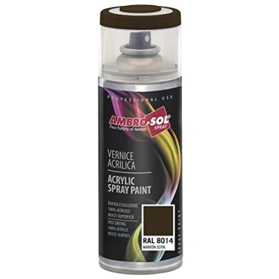 Image of Ambro Sol V4008014 Multipurpose Acrylic Enamel Spray Paint, Sepia Brown, 400 ml