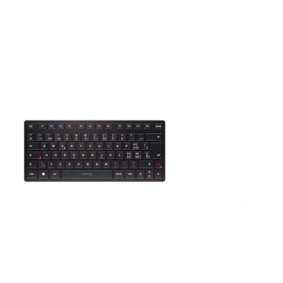 Image of CHERRY KW 9200 MINI, Compact Multi Device Keyboard for up to 4 Devices, Swiss Layout (QWERTZ), Bluetooth, 2.4 GHz or Cable Connection, Rechargeable, Black