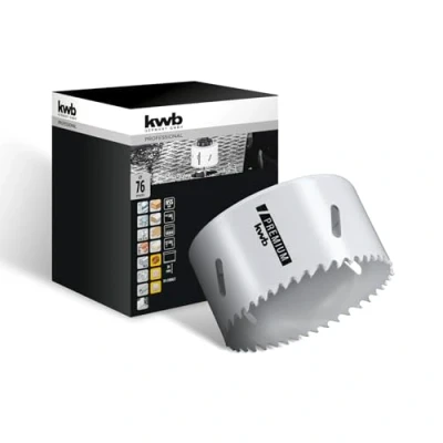 Image of kwb HSS bi Metal Hole Saw Ø 76 mm, 8% Cobalt Alloy with Progressive Vario Toothing and high Precision for Versatile use