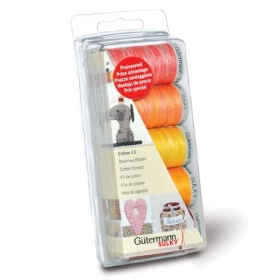 Image of Gutermann Thread Set: Machine Embroidery Cotton 12 Sunny
