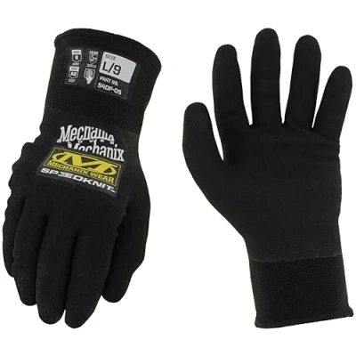 Image of Mechanix Wear: Nitrile Coated SpeedKnit Thermal Work Gloves Touch Capable, Insulated, High Abrasion Resistance and Dry Grip Performance (Black, Medium)