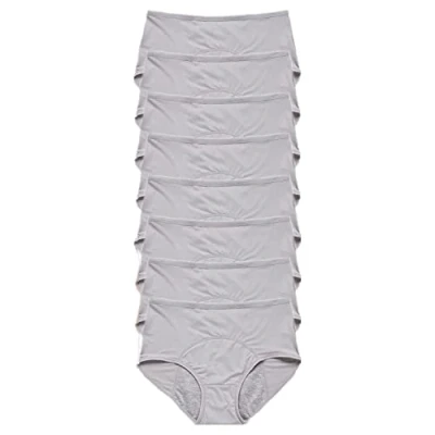 Image of JARMAY Upgrade High Waist Leak Proof Panties, 8 Pack Panties for Women, Comfort Leakproof Plus Size Women&#039;s (Gray, L)