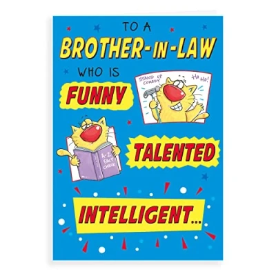 Image of Regal Publishing Humour Birthday Card Brother In Law 9 x 6 inches