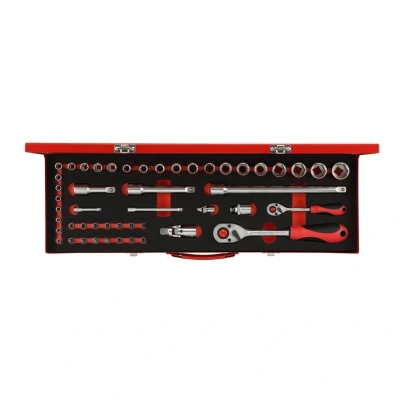 Image of GEDORE red Socket Spanner Set 1/4 Inch + 1/2 49 Pieces