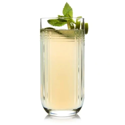 Image of Libbey The Gats Highball Drinking Glasses, Art Deco Tall Cocktail Glasses Set of 4, Classy Retro Mixed for Parties and Events