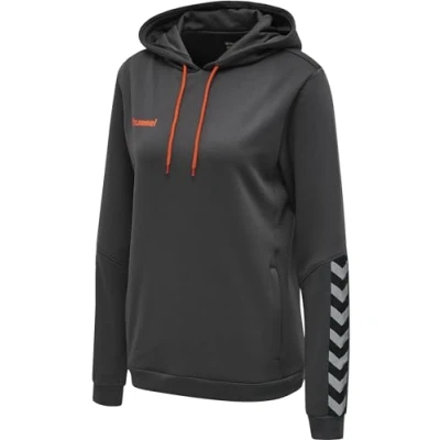 Image of Hummel Women&#039;s Hmlauthentic Poly Hoodie Woman Hoodie, womens, 204932 1525 L, Asphalt, L
