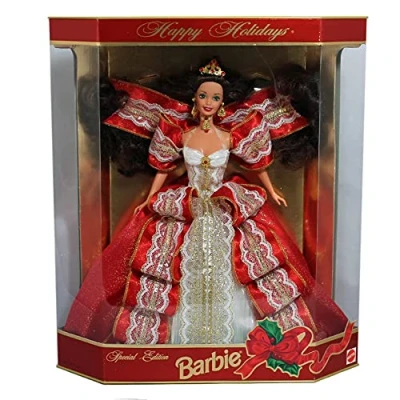 Image of Barbie Happy Holidays Doll Special Edition 10Th Aniversary Hallmark 5Th In Series (1997)