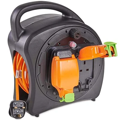 Image of VonHaus Extension Reel 25m Heavy Duty Lead for Indoor &amp; Outdoor Use Thermal Cut Out, Corrosion Resistant Cover Splash Proof Wind Up Power Extender