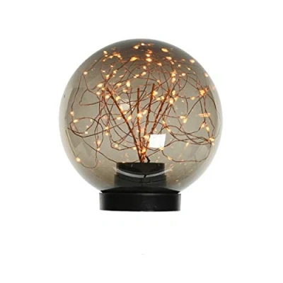Image of Kaemingk Micro Led Light Up Ball with Smoked Glass Decoration, Multi, ONE Size