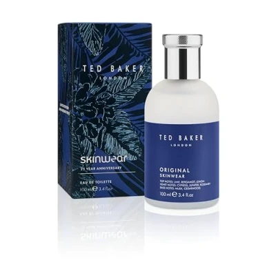 Image of Ted Baker Skinwear EDT, Woody Masculine Fragrance, Zesty Lime, Bergamont &amp; Lemon Top Notes with Sandalwood, Amber Cedar Base Notes, 100ml