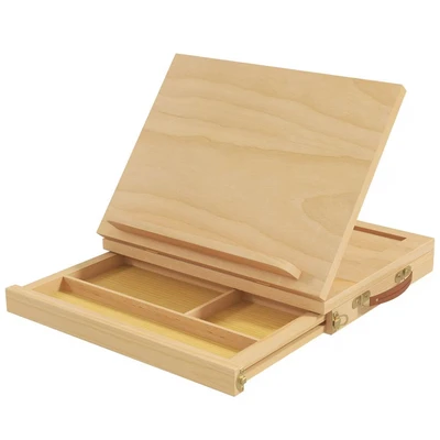 Image of Vinsetto Wooden Table Easel Box, Adjustable Beechwood Box with Storage Drawer, Portable Folding Artist Drawing &amp; Sketching Board for Adults, Beginners, Artists Painting