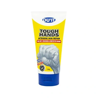 Image of DuIt Tough Hands Intensive Hand Balm 150g Value Size, 10% Urea, Vitamin E, Tea Tree Oil, exfoliates, Protects and softens.