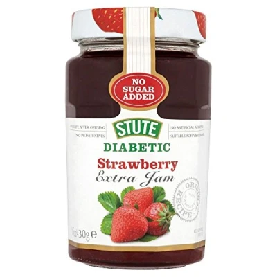 Image of Stute No Added Sugar Diabetic Strawberry Jam (430g) Pack of 6