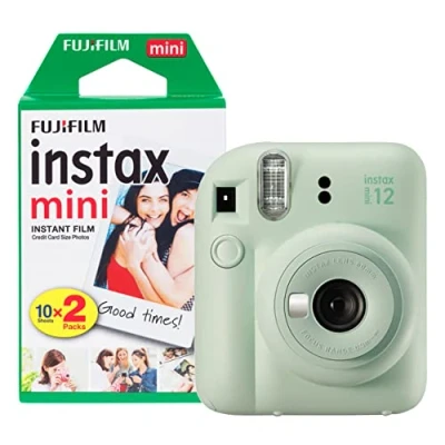 Image of Fujifilm Instax Mini 12 Instant Camera with 20 Shot Film Pack Mint Green