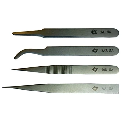Image of Piergi Acomi 4 Piece Professional Tweezer Set, Capacity 2 A SA, 2AB/00D SA/SA/SA, KIT4 2T
