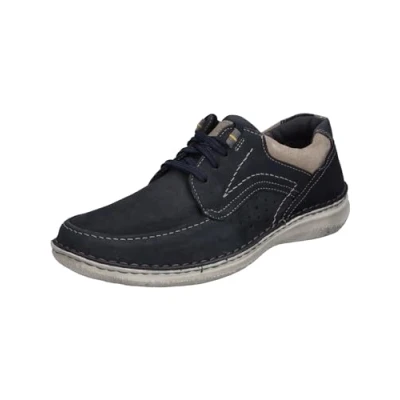 Image of Josef Seibel Men Comfort Shoes Anvers 91, Men&#039;s Lace Up Shoes,Width K (Extra Wide),Removable Insole,Comfort Width,Blue (Indigo Kombi),41 EU / 7 UK