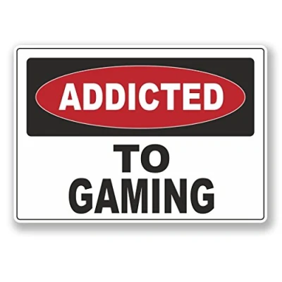 Image of 2 x 25cm/250mm Addicted to Gaming Vinyl Sticker Decal Laptop Travel Luggage Car iPad Sign Fun #6541