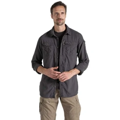 Image of Craghoppers NosiLife Adventure Long Sleeved Shirt III S Black Pepper