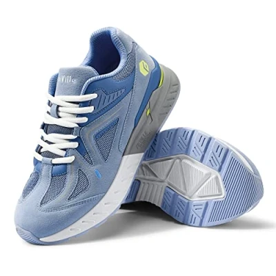 Image of FitVille Womens Extra Wide Fit Trainers Ladies Walking Running Shoes Comfortable Sneakers for Flat Feet Plantar Fasciitis Lightblue