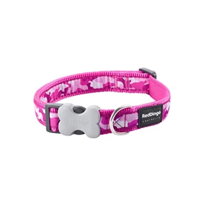 Image of Red Dingo Dog Collar Design, Camouflage Hot Pink, Size x Small (12mm 20 32cm)