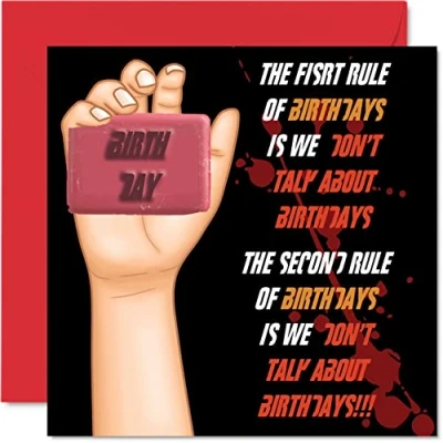 Image of Fun Birthday Cards for Men &amp; Women Fight Soap Funny Happy Card Mum Dad Sister Brother Daughter Uncle Auntie 145mm x Joke Humour Banter Bday Greeting