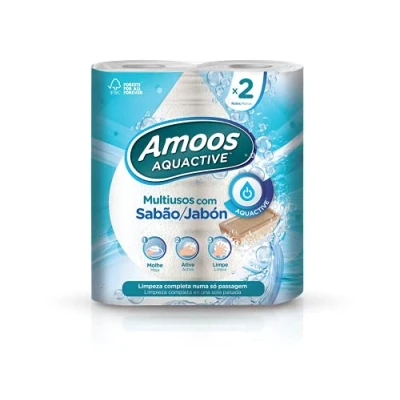Image of Blake &amp; White 08NKRAQ Aquactive Kitchen Roll 3 Ply 2 Rolls in 1 Multipurpose Cleaner