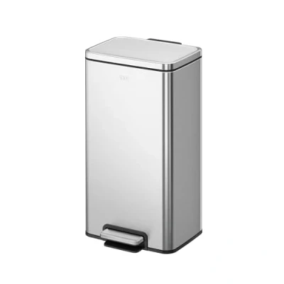 Image of EKO Madison 30L Pedal Bin, Brushed Stainless Steel with Fingerprint Resistant Finish Rubbish Bin for Kitchen &amp; Household Use