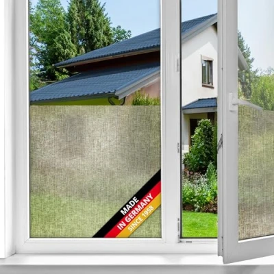 Image of d c fix Window Film Static Premium Texido UV Privacy Screen Opaque Self Adhesive for Bathroom Windows, Kitchen, Glass Door, Frosted Film, 45 cm x 1.5 m