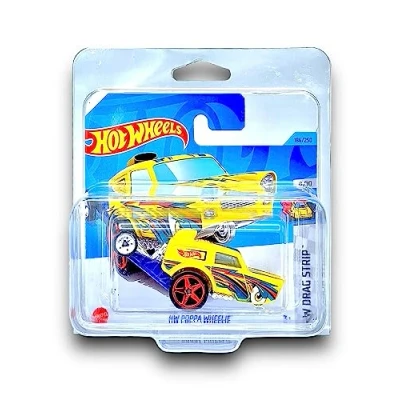 Image of Hot Wheels HW Poppa Wheelie (Yellow) 8/10 Drag Strip 2023 186/250 (Short Card) COMES IN A KLAS CAR KEEPER PROTECTIVE COLLECTORS CASE HKH34
