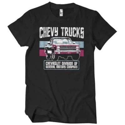 Image of Chevrolet Officially Licensed Chevy Trucks General Motors Mens T Shirt (Black), Large