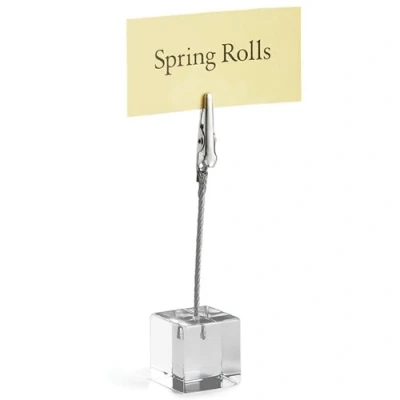 Image of Tablecraft Acrylic Square Card &amp; Number Holder Clip Stand, Table Stand