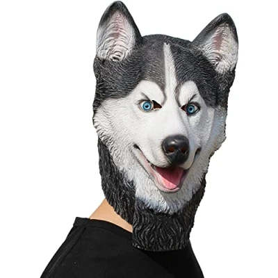 Image of PartyCostume Deluxe Innovative All Saints Costume Meeting Botanical Animalia Head Mask Huskies Dogs