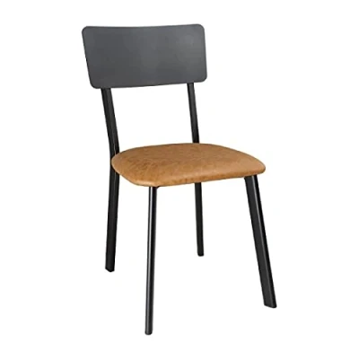 Image of Bolero Metal &amp; PU Side Chair Vintage Camel (4 Pack)