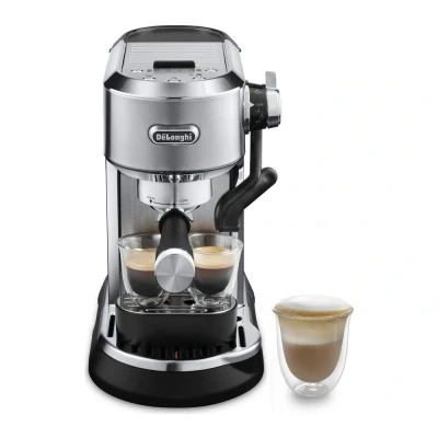 Image of De&#039;Longhi Dedica Maestro Plus EC950.M, Compact Coffee Machine with Automatic Steam Wand, Barista Pump Espresso Machine, Auto Latte Art Technology, and Cappuccino Maker, 1450W, Grey
