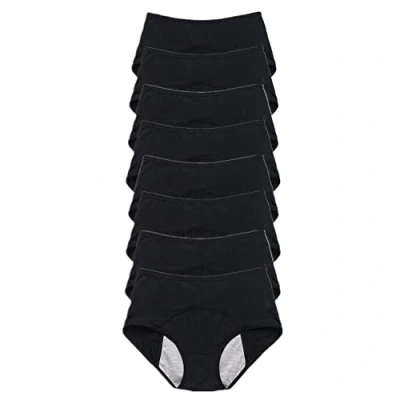 Image of JARMAY Upgrade High Waist Leak Proof Panties, 8 Pack Panties for Women, Comfort Leakproof Plus Size Women&#039;s (Black, 4XL)